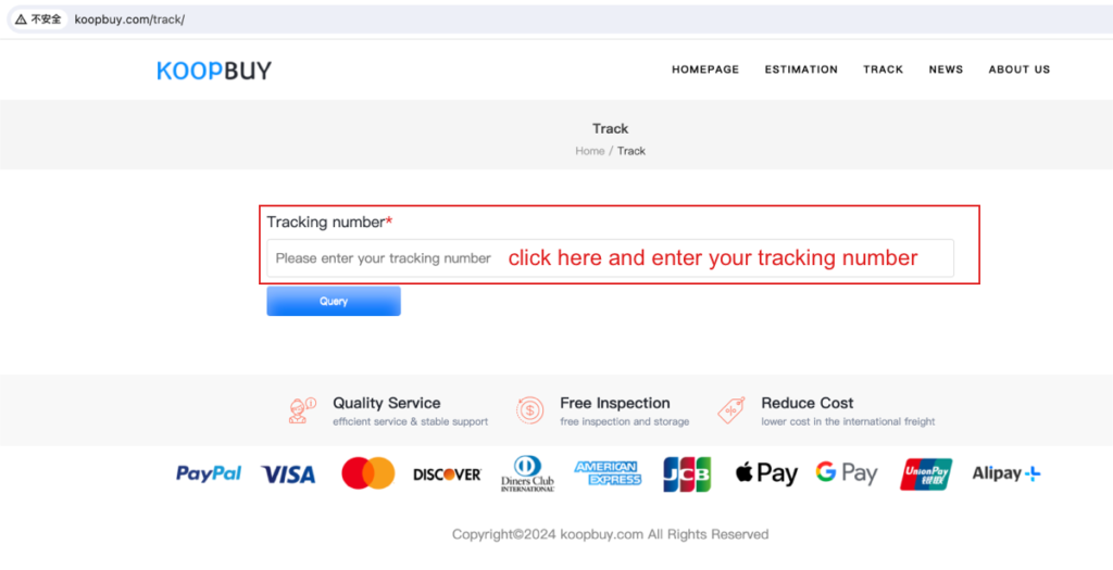 how to enter tracking number